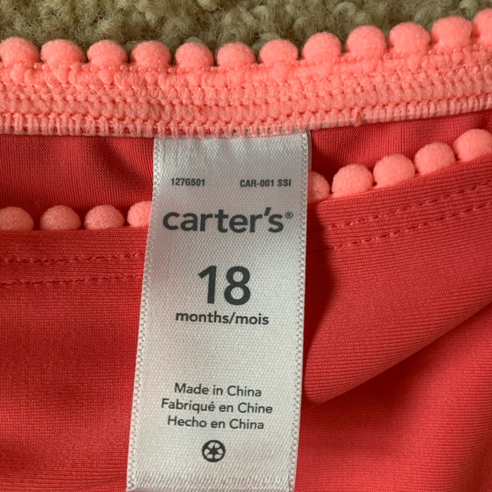 Carter’s Baby Girl 2-Piece Coral Swimsuit Size 18M - Picture 3 of 3